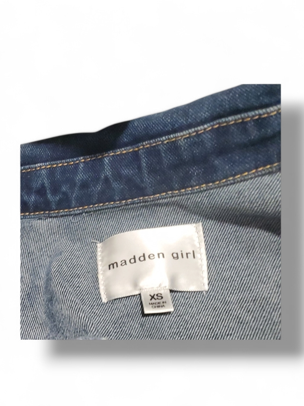 Wallflower Women's Mid-Blue Longline Denim Jacket - Picture 5 of 6
